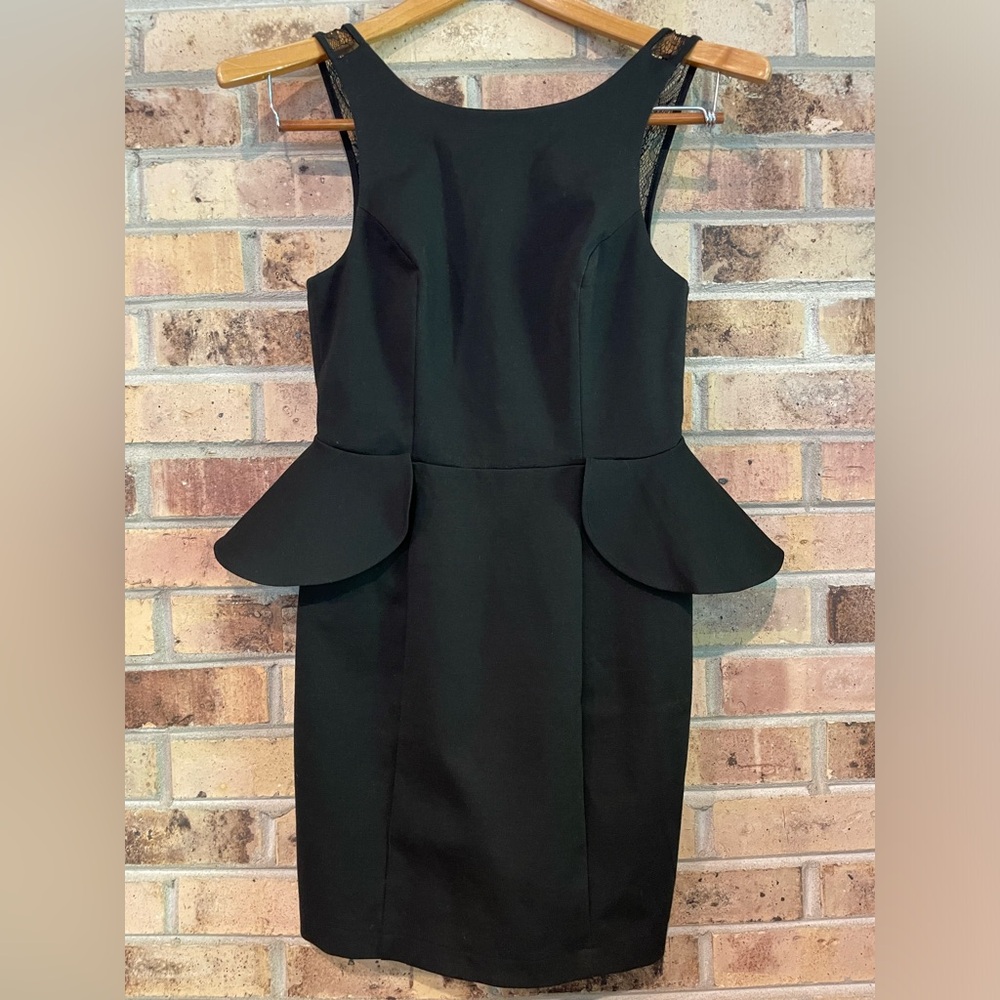 BCBGeneration Black Peplum party dress, size 6